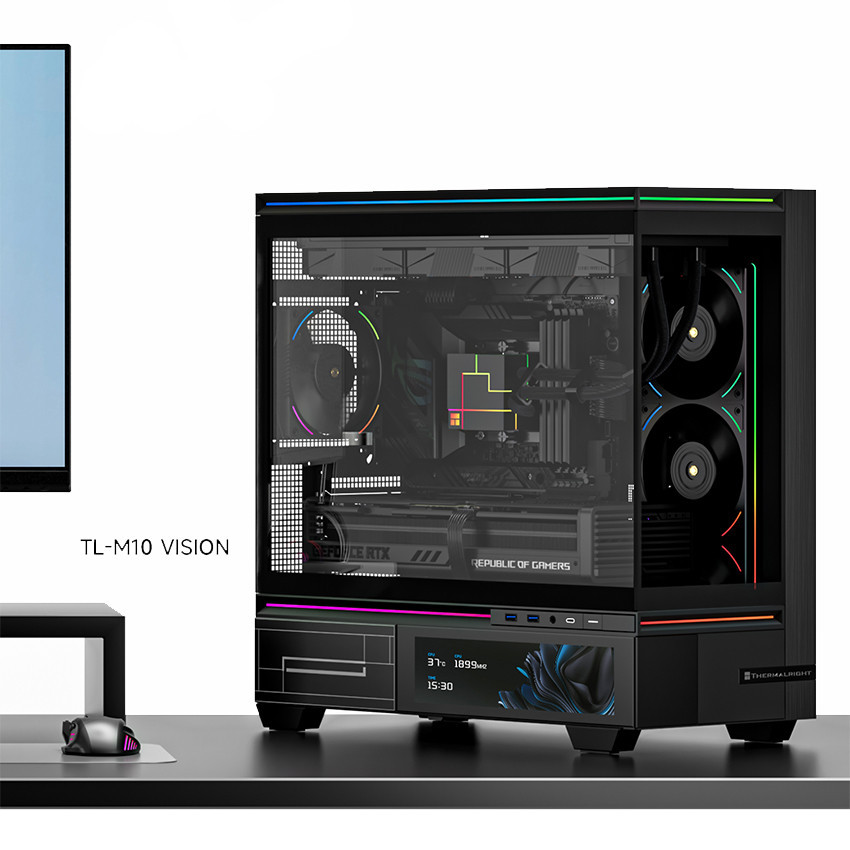 Vỏ case Thermalright TL-M10 Vision BLACK ( M-ATX có màn hình 9.2 inch )