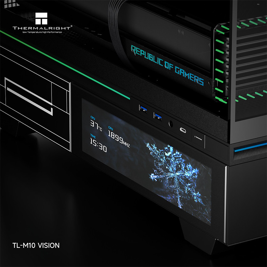 Vỏ case Thermalright TL-M10 Vision BLACK ( M-ATX có màn hình 9.2 inch )