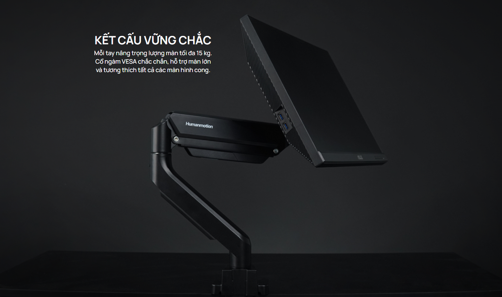 GIÁ TREO MÀN HÌNH HUMAN MOTION T9-1 MÀU XÁM_2