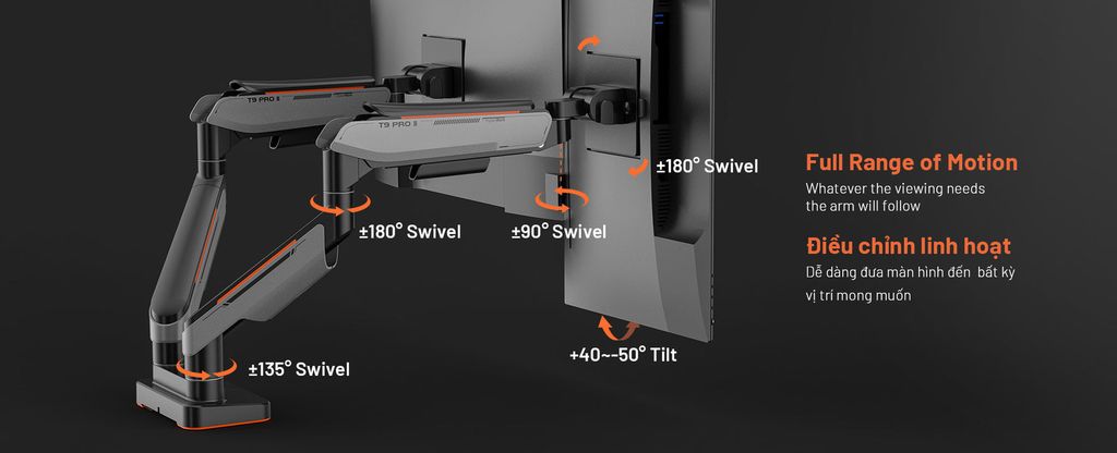 HumanMotion T9 Pro II Dual Màu Xám 3