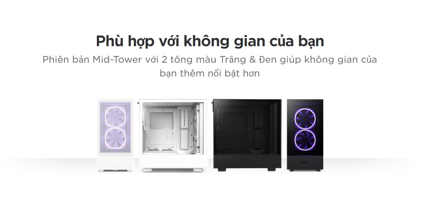 Vỏ máy tính NZXT H5 Flow Black (Mid Tower/Màu Đen)