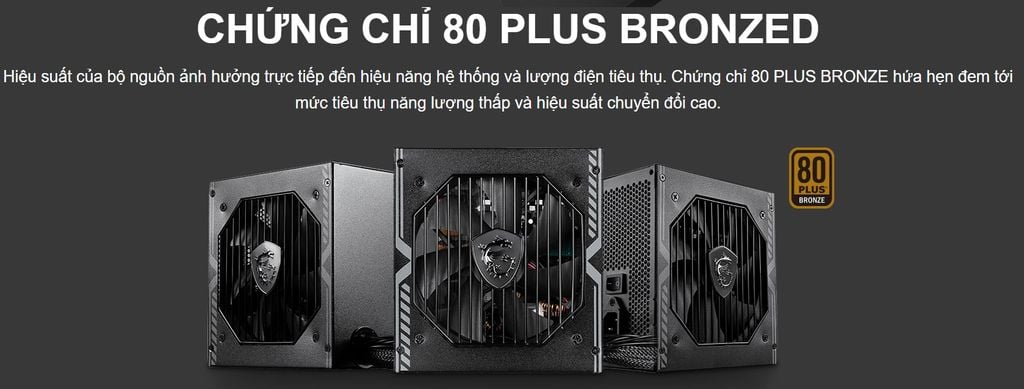 Nguồn Máy Tính MSI MAG A550BN 550W - 80 Plus Bronze