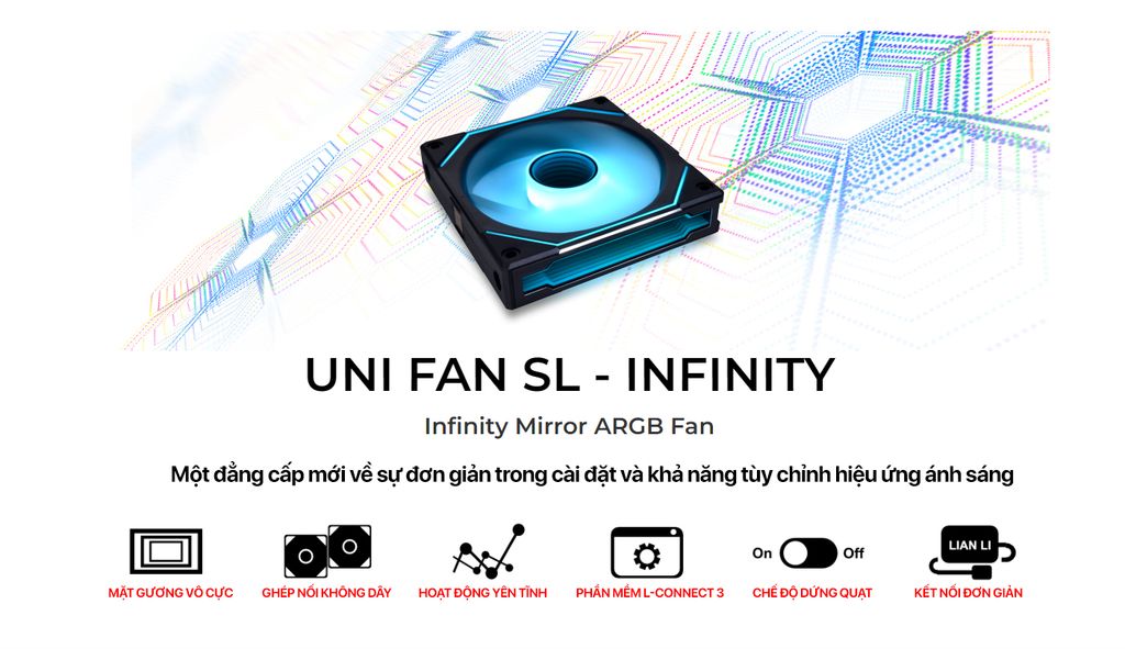 FAN CASE LIAN-LI UNI FAN SL INFINITY 120 TRIPLE BLACK