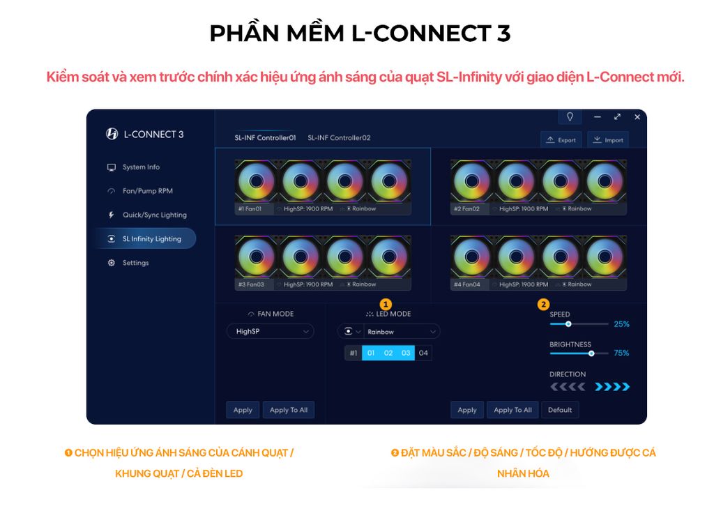 FAN CASE LIAN-LI UNI FAN SL INFINITY 120 TRIPLE BLACK