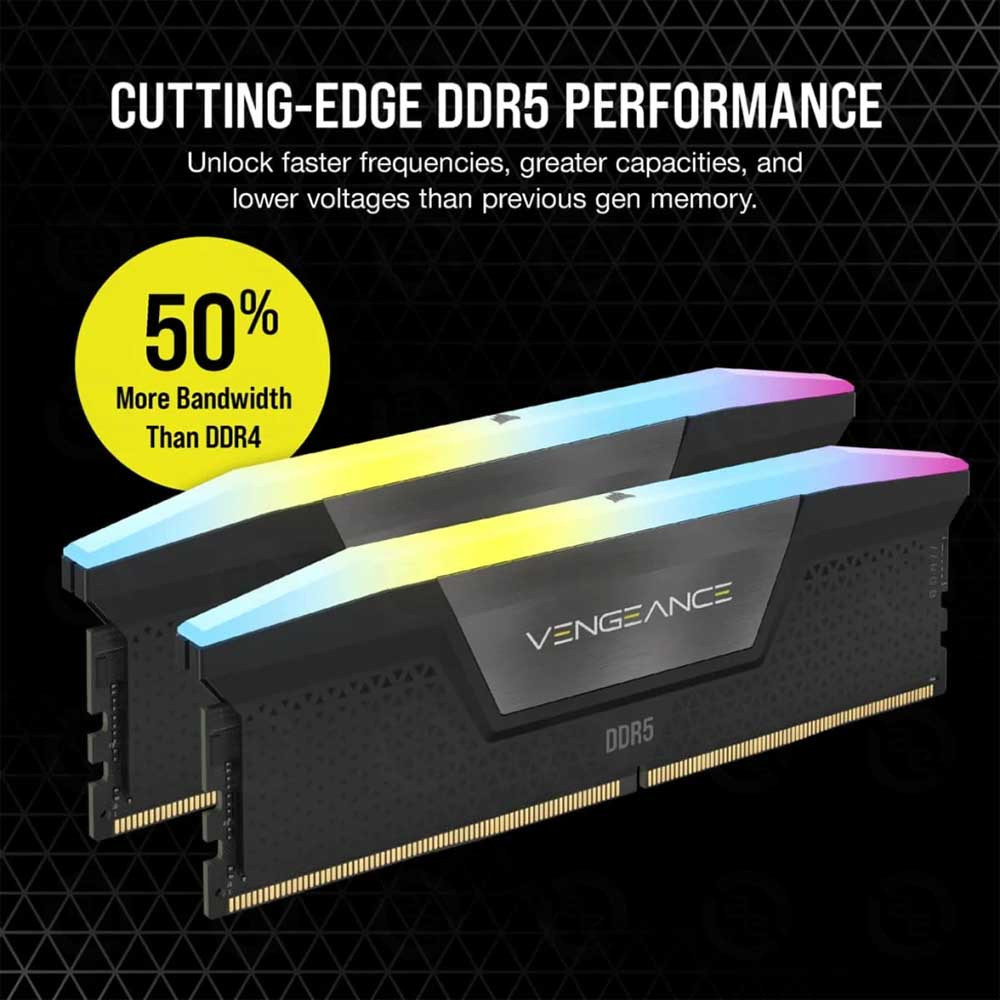 RAM CORSAIR VENGEANCE RGB 64GB (2x32GB) DDR5 5600Mhz (CMH64GX5M2B5600C40)