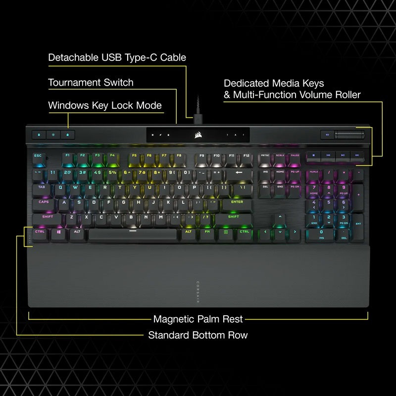 Bàn phím game Corsair K70 RGB Pro Red sw (USB)