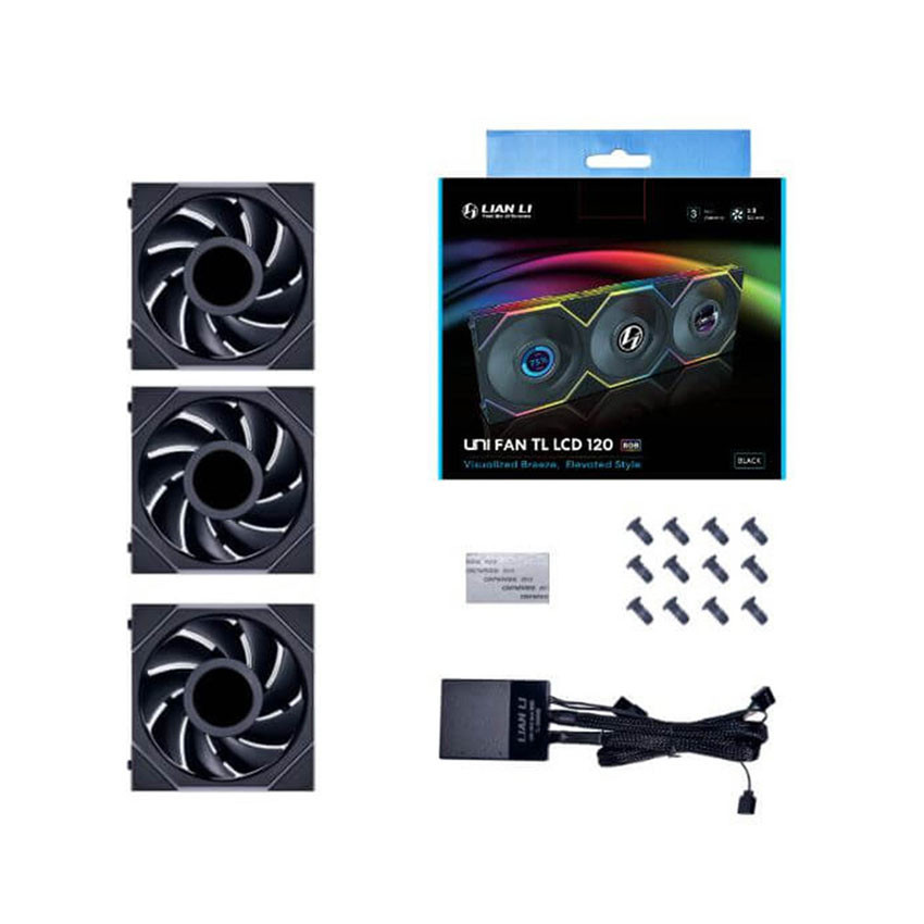 Fan Case LIAN-LI TL LCD Wireless Black - 12TLLCD1W3B (Pack 3c)

