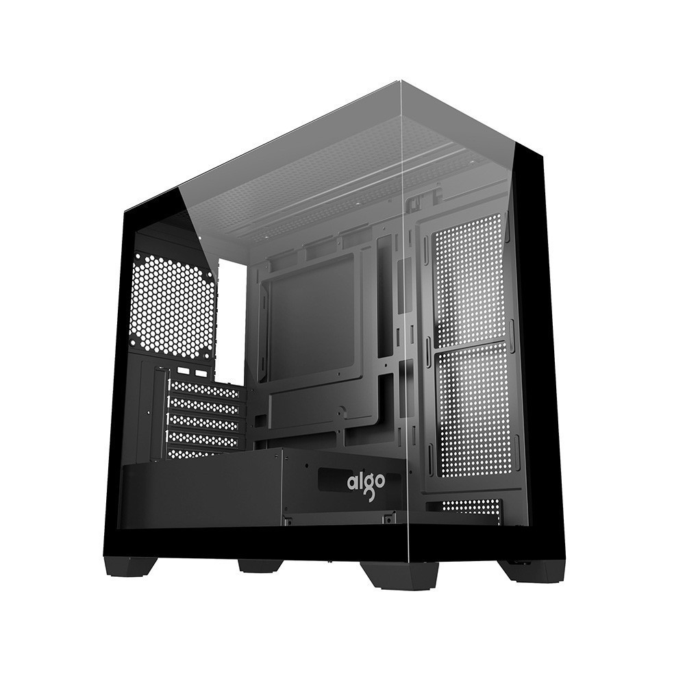 VỎ CASE AIGO C218M BLACK ( MATX, Màu Đen, Case Bể Cá)
