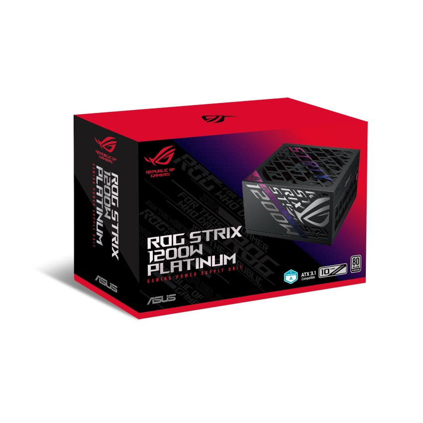 Nguồn máy tính ASUS ROG STRIX GAMING 1200P (1200W, ATX 3.1, PCIe 5.0, 80 Plus Plantinum, Full Modular, 10 năm bảo hành)