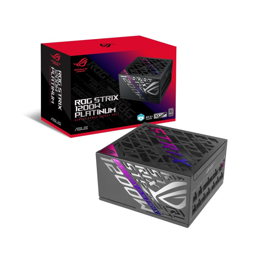 Nguồn máy tính ASUS ROG STRIX GAMING 1200P (1200W, ATX 3.1, PCIe 5.0, 80 Plus Plantinum, Full Modular, 10 năm bảo hành)