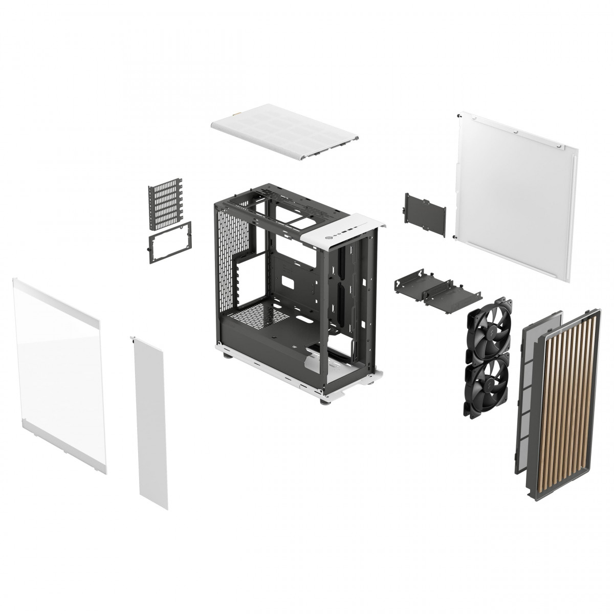Vỏ Case Fractal Design North Chalk White TG Clear Tint (ATX/Mid Tower/Màu Trắng)