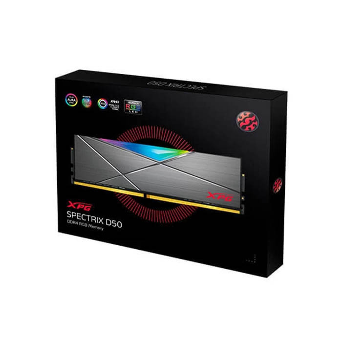 Ram Adata XPG Spectrix D50 RGB Grey 16GB (1x16GB) DDR4 3200Mhz (AX4U320016G16A-ST50) 