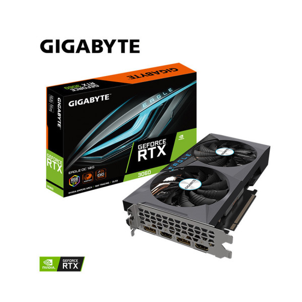 VGA GIGABYTE GeForce RTX 3060 EAGLE 12G (GV-N3060EAGLE -12GD) ( REV 2.0 )