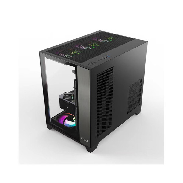 Vỏ Case VITRA CRYSTAL S1 BLACK M-ATX  (Mini Tower/Màu Đen)