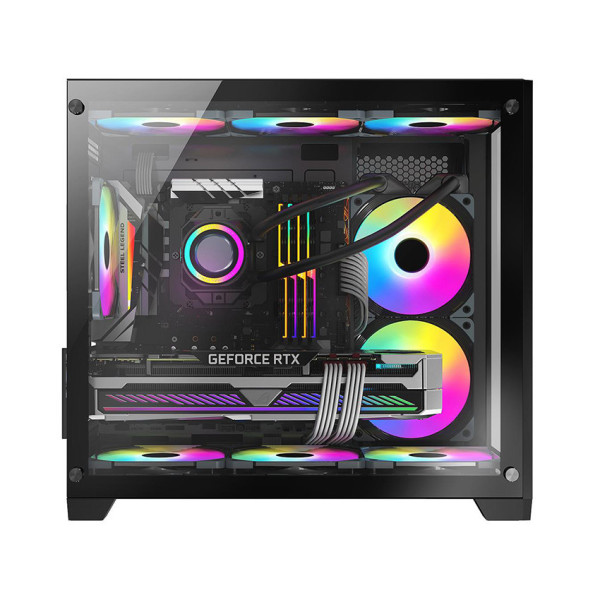 Vỏ Case VITRA CRYSTAL S1 BLACK M-ATX  (Mini Tower/Màu Đen)