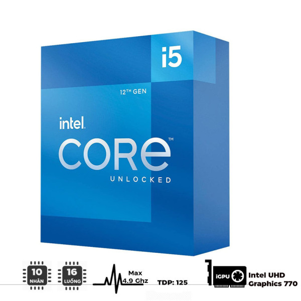 CPU INTEL CORE I5 12600K (3.7GHZ TURBO UP TO 4.9GHZ, 10 NHÂN 16 LUỒNG, 20MB CACHE, 125W) - SOCKET INTEL LGA 1700/ALDER LAKE)
