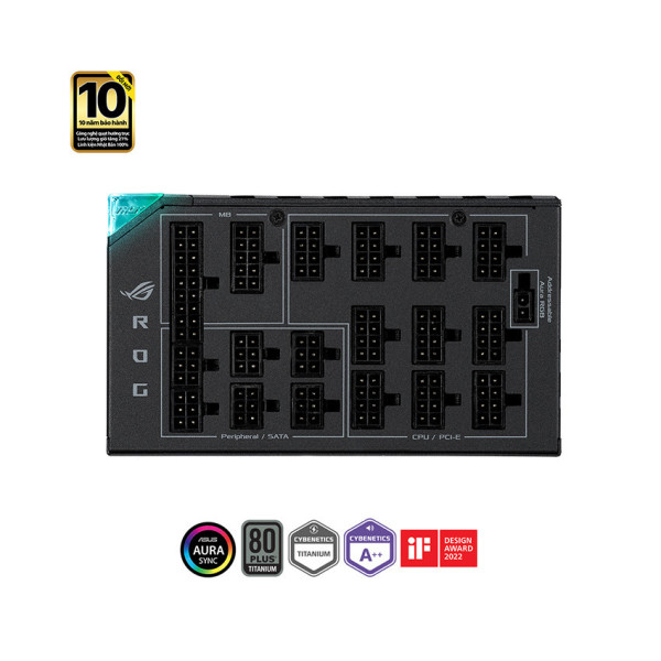 NGUỒN ASUS ROG THOR - 1600T GAMING TITANIUM - 1600W ( 80 PLUS Titanium / Full Modular)