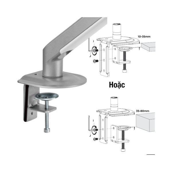 GIÁ TREO MÀN HÌNH HUMAN MOTION T6 PRO MÀU TRẮNG