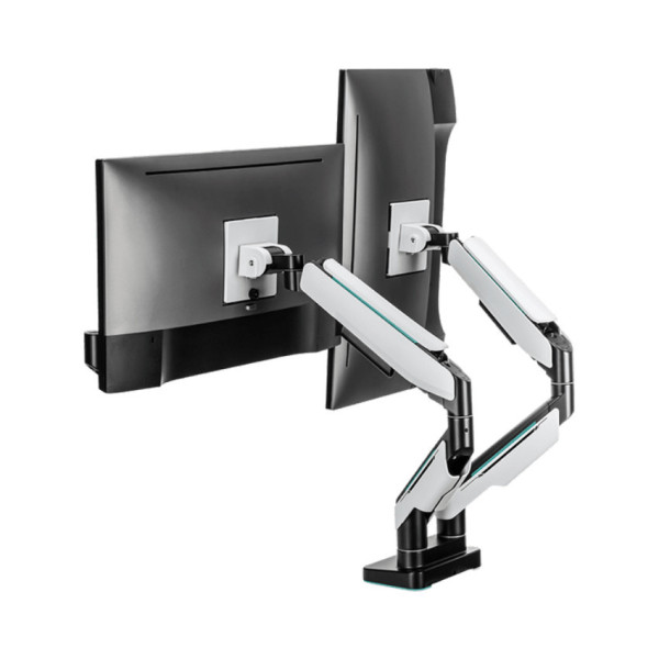 GIÁ TREO 2 MÀN HÌNH HUMAN MOTION T9 PRO II DUAL MÀU TRẮNG (23-43 INCH)