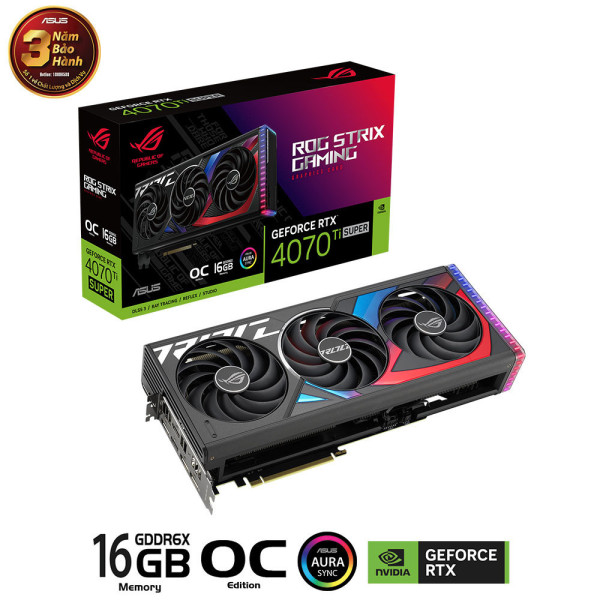 Card màn hình ASUS ROG STRIX RTX 4070 TI Super OC 16GB GAMING( ROG-STRIX-RTX4070TIS-O16G-GAMING)