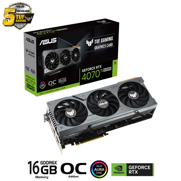 Card màn hình ASUS TUF Gaming GeForce RTX 4070 Ti SUPER 16GB GDDR6X OC Edition