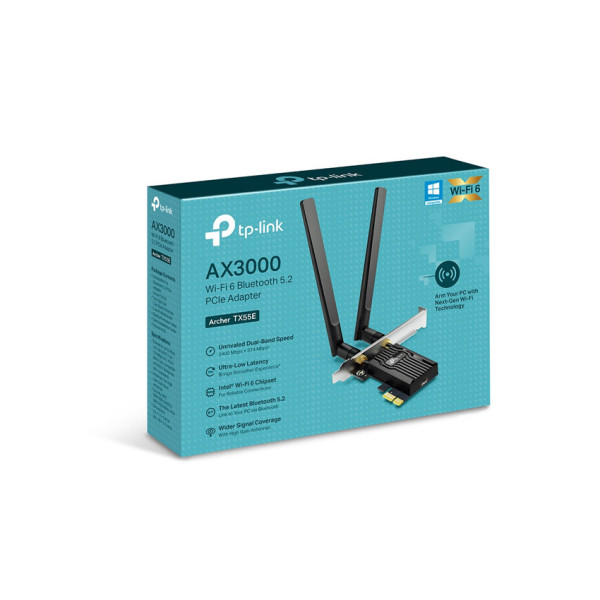 CARD MẠNG KHÔNG DÂY PCIE TP-LINK ARCHER TX55E (AX3000, BLUETOOTH 5.2)