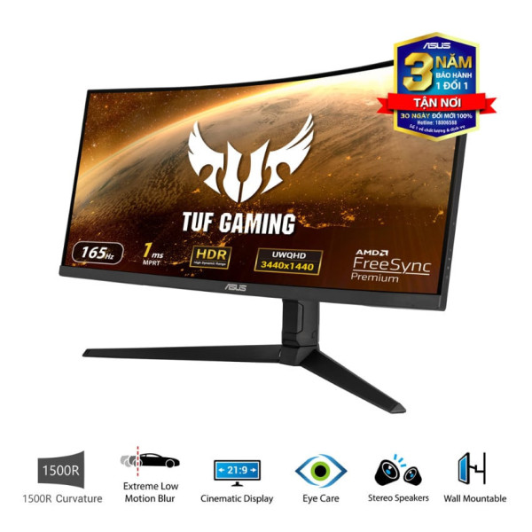 MÀN HÌNH GAMING ASUS TUF VG34VQL3A (34 INCH/WQHD/VA/180HZ/1MS/LOA/CONG)