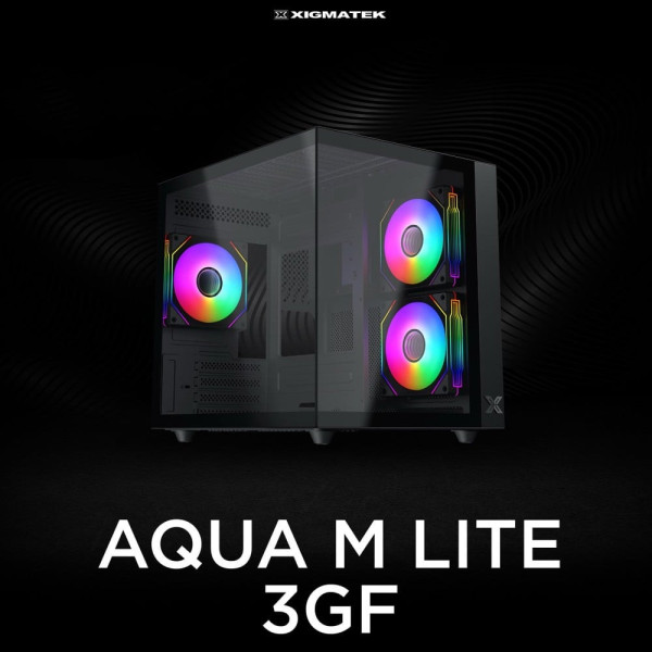 VỎ CASE XIGMATEK AQUA M LITE 3GF GAMING (M-ATX, KÈM 03 FAN XIGMATEK G20F)