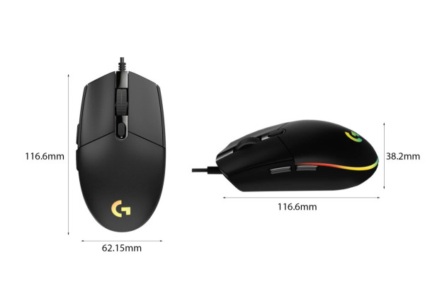 CHUỘT GAME LOGITECH G102 GEN2 BLACK (USB/RGB/ĐEN)