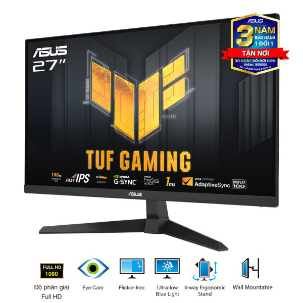 MÀN HÌNH GAMING ASUS TUF VG279Q3A (27 INCH/FHD/FAST IPS/180HZ/1MS) Chuyên Game