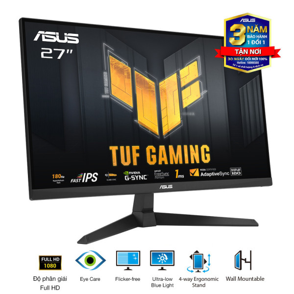 MÀN HÌNH GAMING ASUS TUF VG279Q3A (27 INCH/FHD/FAST IPS/180HZ/1MS) Chuyên Game