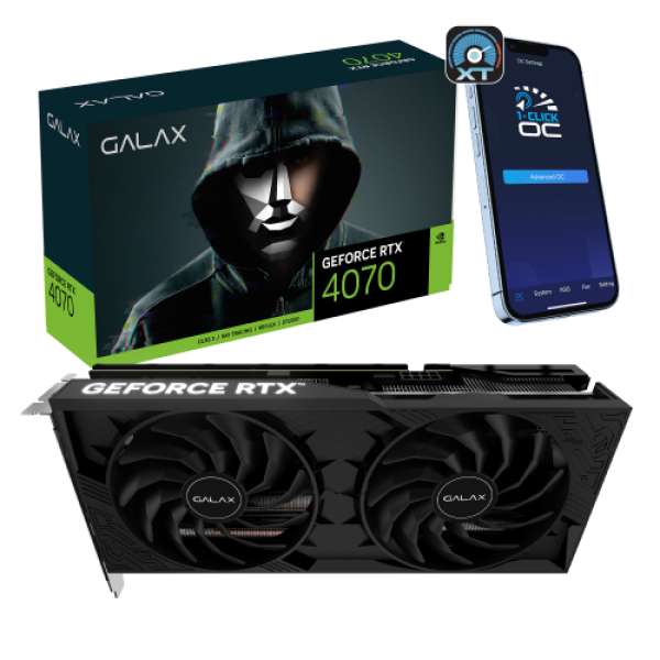 Card màn hình GALAX GeForce RTX 4070 1-Click OC 2X