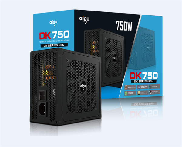 BỘ NGUỒN MÁY TÍNH AIGO MODEL DK750 750W, APFC, 85+ EFICIENCY