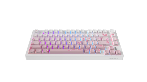 Bàn phím cơ DareU EK75 Pro Triple Mode Sakura Pink - Dream switch