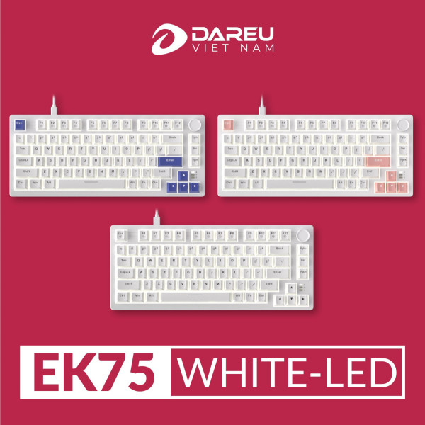 BÀN PHÍM CƠ DAREU EK75 FULL WHITE _FIREFLY SWITCH