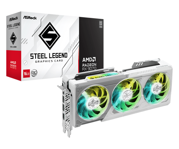 Card màn hình ASROCK AMD Radeon RX 9070 Steel Legend 16GB