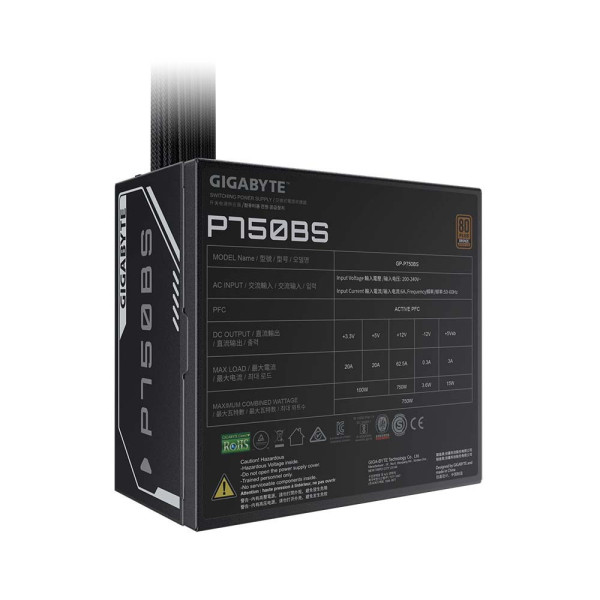 Nguồn máy tính Gigabyte P750BS 750W (80 Plus Bronze, GP-P750BS)