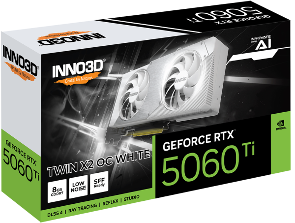 Card màn hình INNO3D GeForce RTX 5060 Ti 8GB Twin X2 OC WHITE