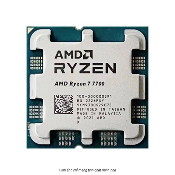 CPU AMD Ryzen 7 7700 - TRAY NEW (3.8 GHz Upto 5.3GHz / 40MB / 8 Cores, 16 Threads / 65W / Socket AM5)
