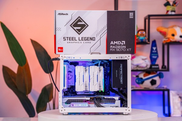 PC MINI AMD SUPER LUXURY RYZEN 7 7800X3D - RX 9070 XT 16GB WHITE (ALL NEW - Bảo hành 36 tháng)