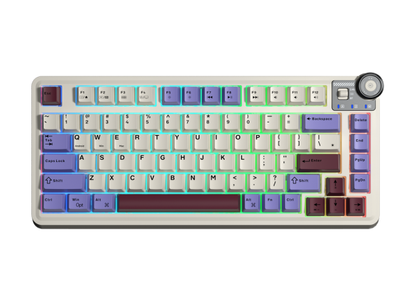 Bàn phím cơ AULA AU75 Purple Red Bean 3 Mode Star Vector Switch