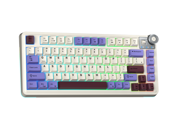 Bàn phím cơ AULA AU75 Purple Red Bean 3 Mode Star Vector Switch