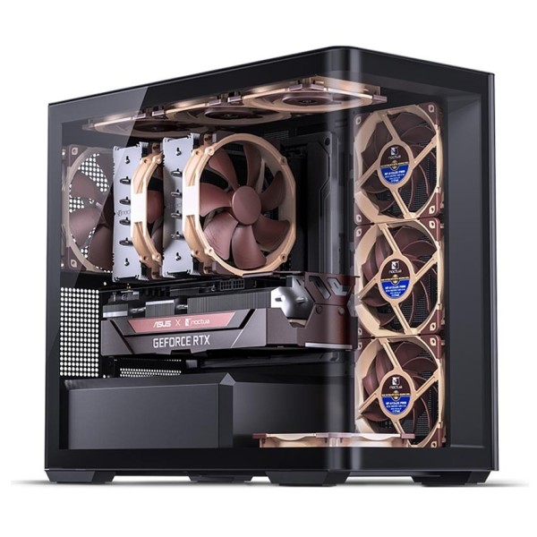 Vỏ case JONSBO D300 BLACK (mATX/Mid Tower/Màu ĐEN /Kính Cong)