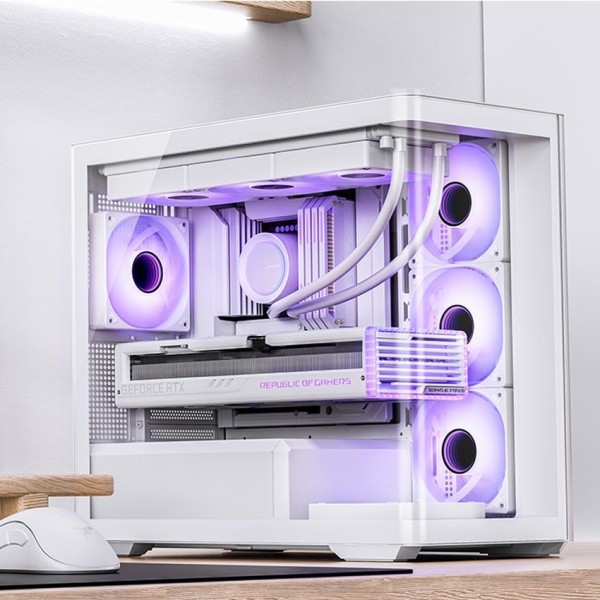 Vỏ case JONSBO D300 WHITE (mATX/Mid Tower/Màu Trắng /Kính Cong)