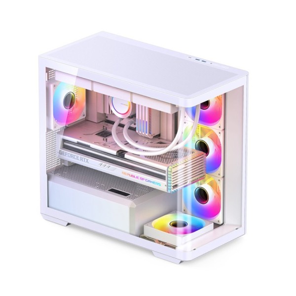 Vỏ case JONSBO D300 WHITE (mATX/Mid Tower/Màu Trắng /Kính Cong)