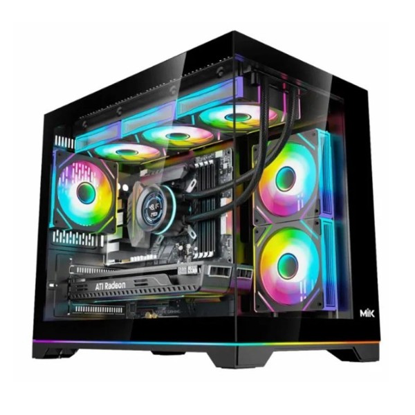 Vỏ máy tính MIK G7 Led Strip BLACK (ITX/mATX, Kính cường lực, Đen)