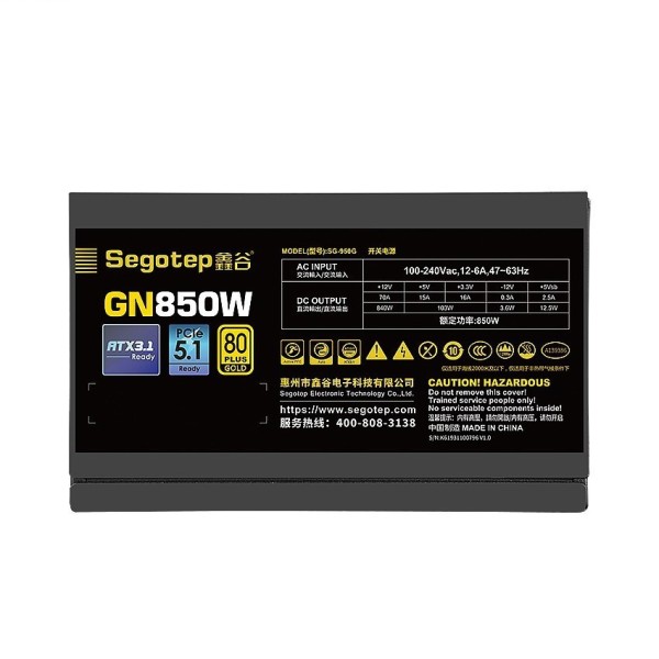 Nguồn Segotep GN850W ATX 3.1 (80 Plus Gold/ Non Modular/ PCIE 5.1)
