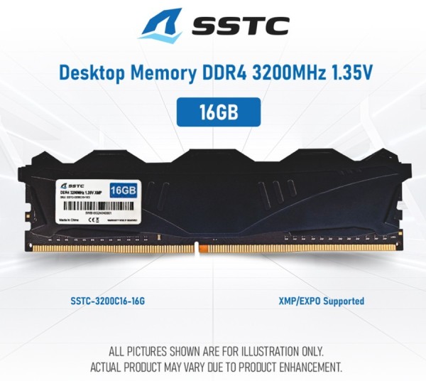 Ram SSTC 16GB Bus 3200Mhz DDR4 Black - TẢN NHIỆT