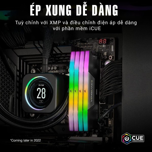 Ram Corsair VENGEANCE RGB 64GB (2x32GB) DDR5 bus 5600MHz Black (CMH64GX5M2B5600C36)