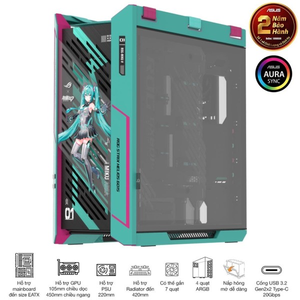 Vỏ Case Asus ROG Strix Helios II Hatsune Miku Edition